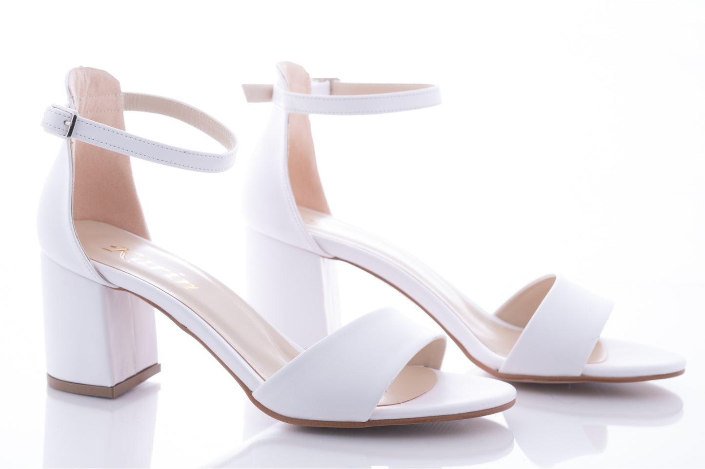 Sandale mireasa piele ecologica KARIN 70 alb box