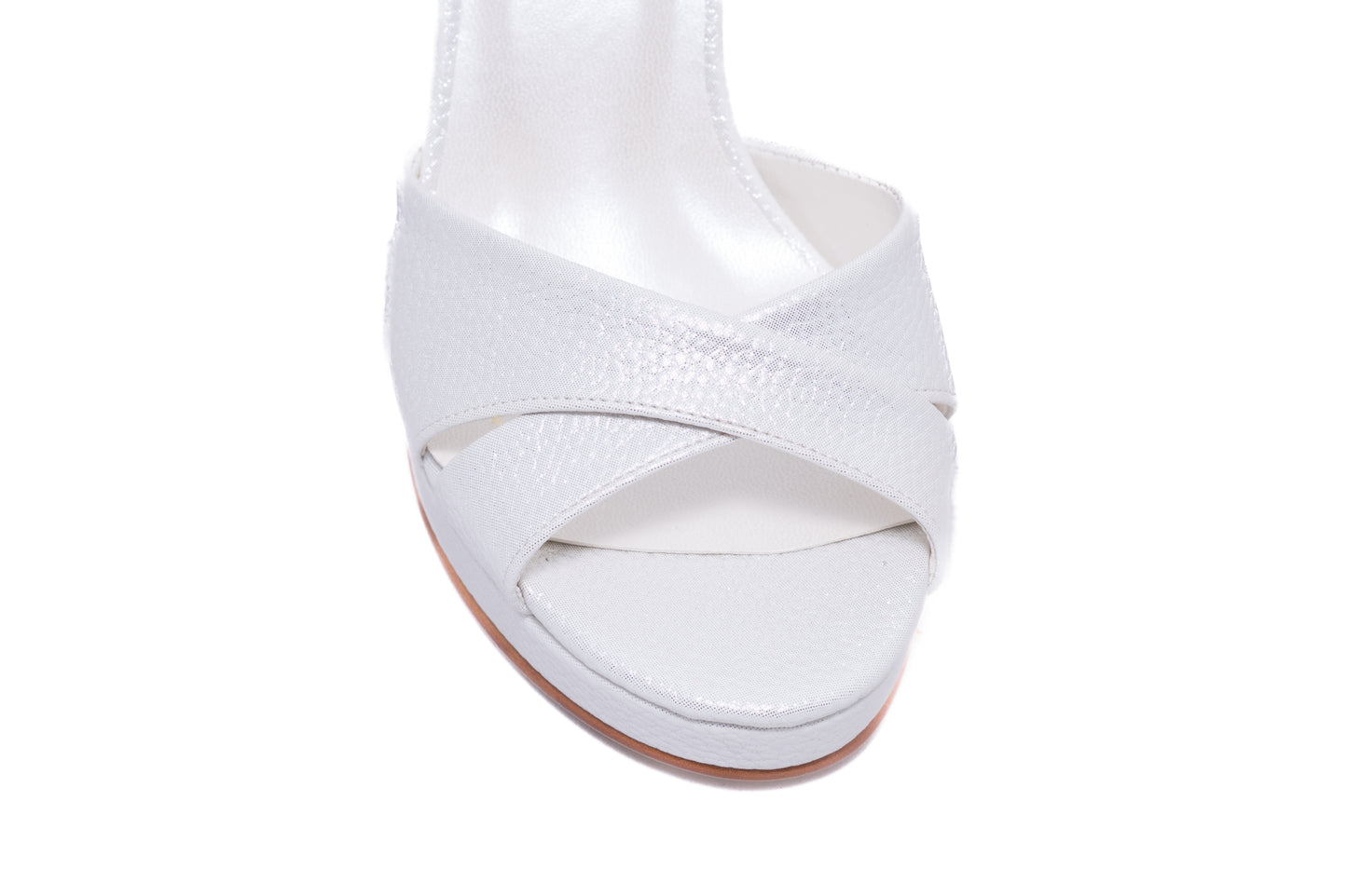 Sandale mireasa KARIN 6292 alb croco saten