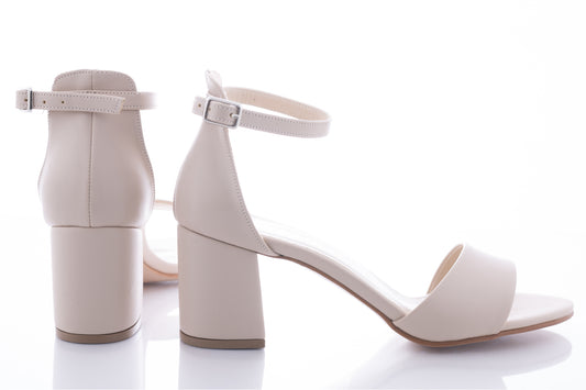 Women's casual sandals made of organic leather KARIN 70, cream box