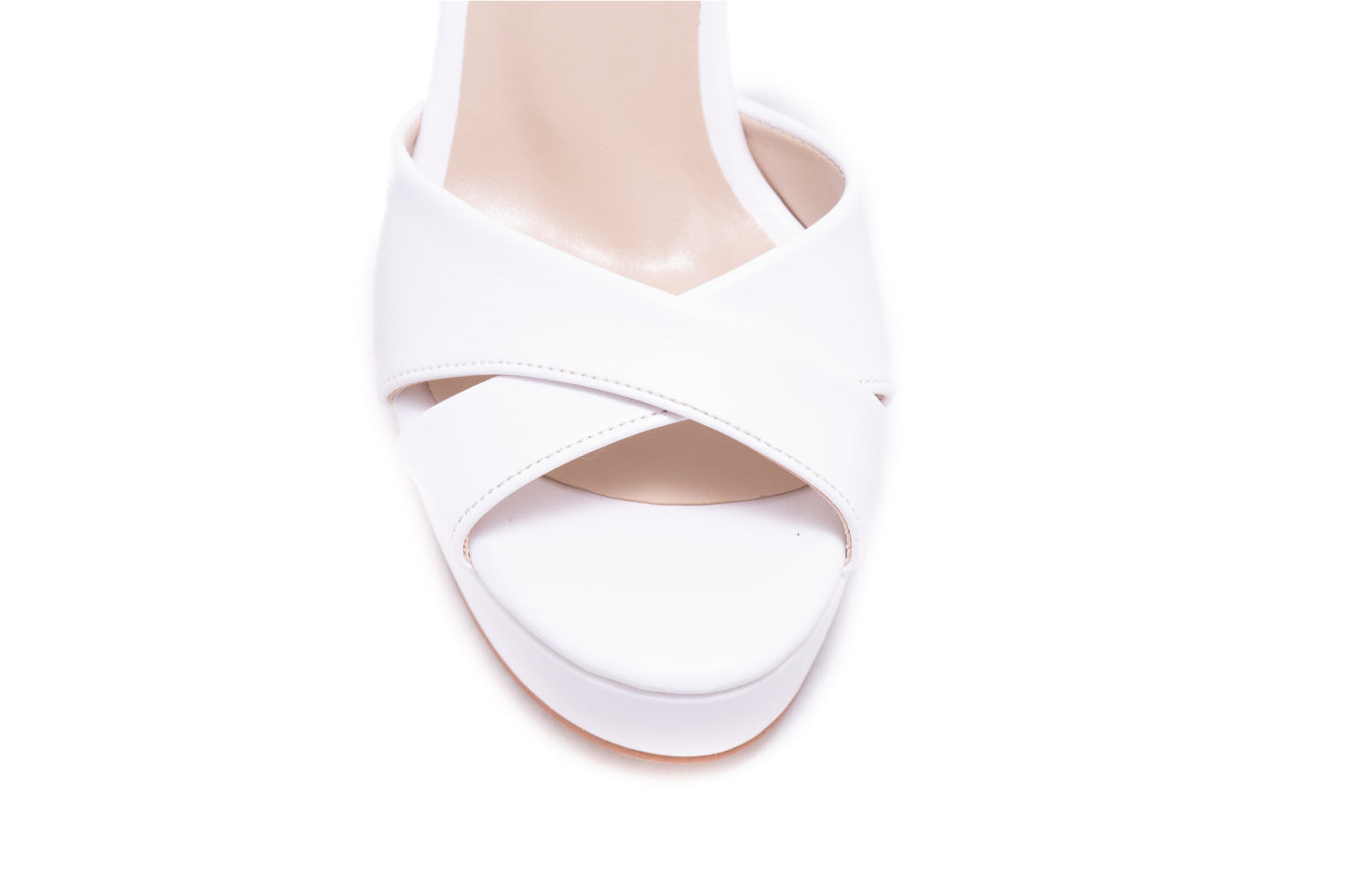 Bridal sandals made of eco-leather KARIN 7230-X box white