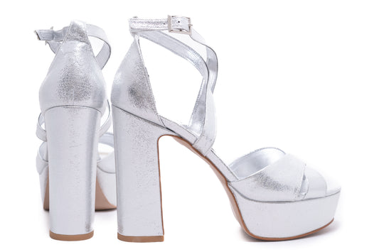 Sandale dama elegante piele ecologica KARIN 7230-X argintiu