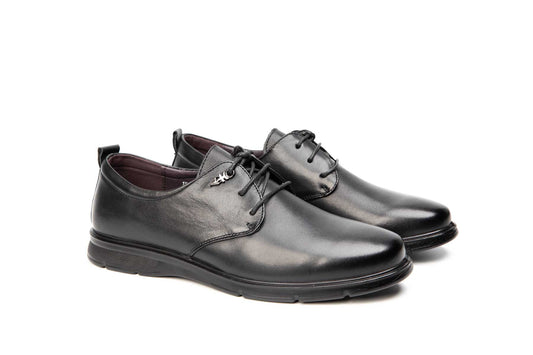 Men's casual shoes, genuine leather, 153, black