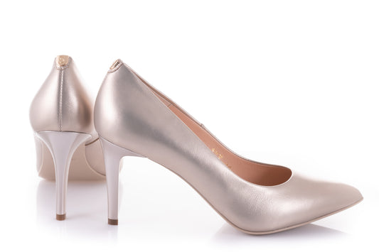 Elegant women's shoes made of genuine leather SALA 1816 gold