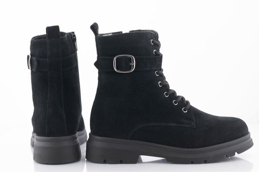 Women's casual boots natural leather CATALI 034 black velour