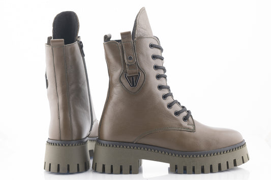 Women's casual boots, natural leather CATALI 830, khaki