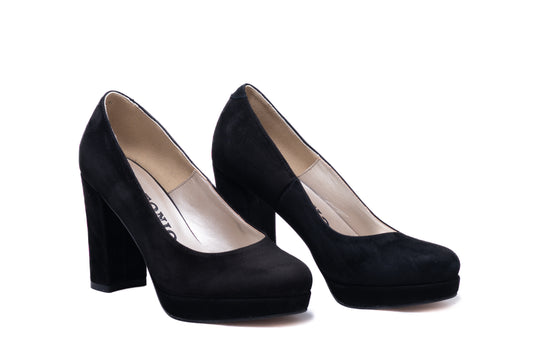 Elegant women's shoes made of genuine leather ANTONIO 2954 black ant