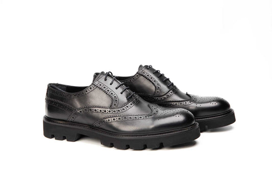 Men's casual shoes natural leather 9299 black box