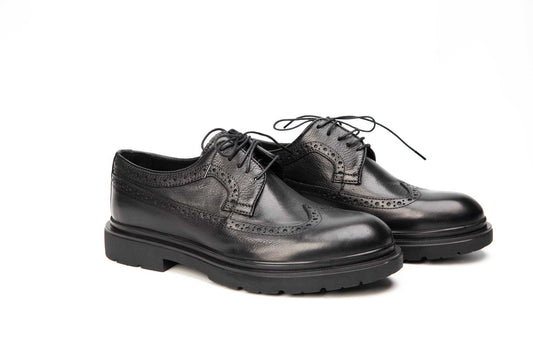 Men's casual shoes natural leather 1009 black box