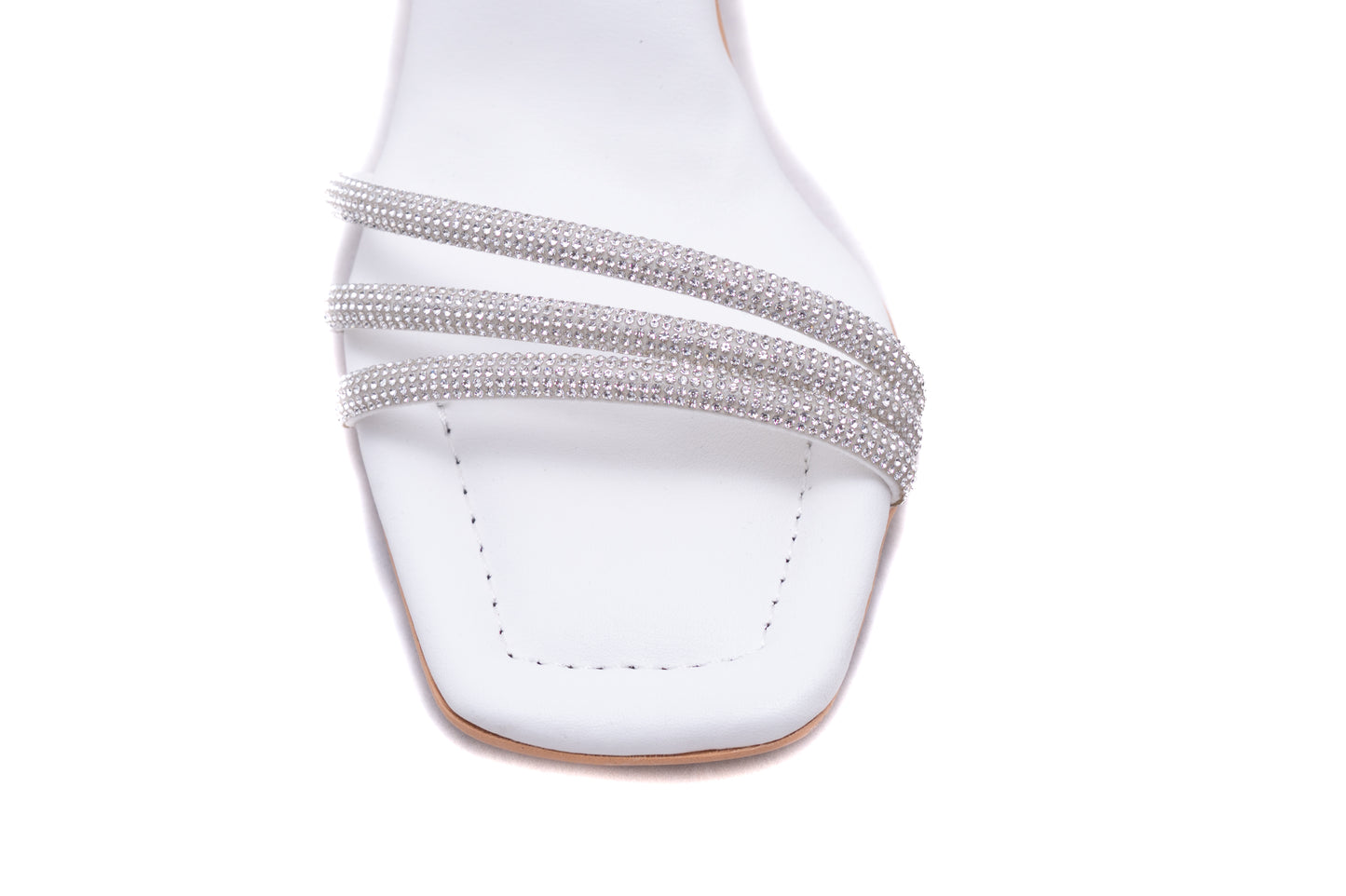 Bridal sandals made of eco-leather LONDON 390-10 white