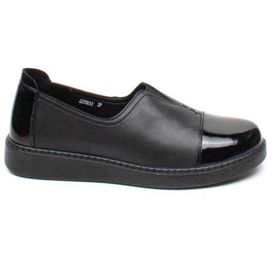 Women's casual shoes, natural leather Q12, black