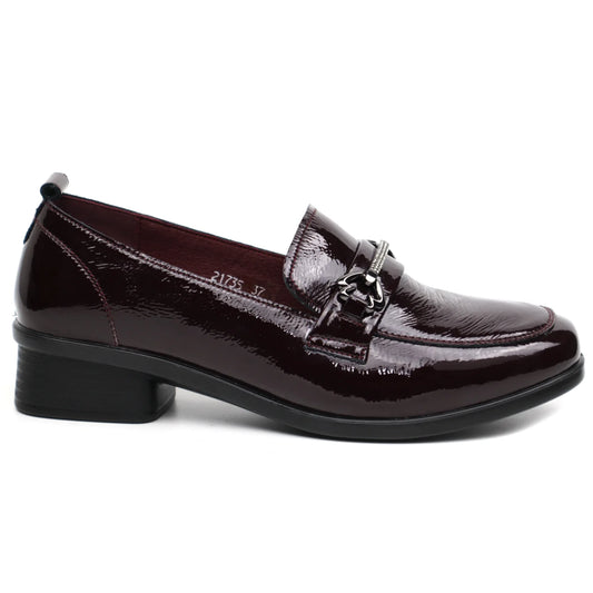 Pantofi dama casual piele naturala FORMAZIONE 735 bordo lac