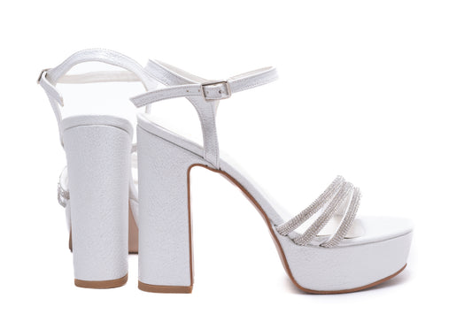 Bridal sandals made of eco-leather KARIN 7234 white
