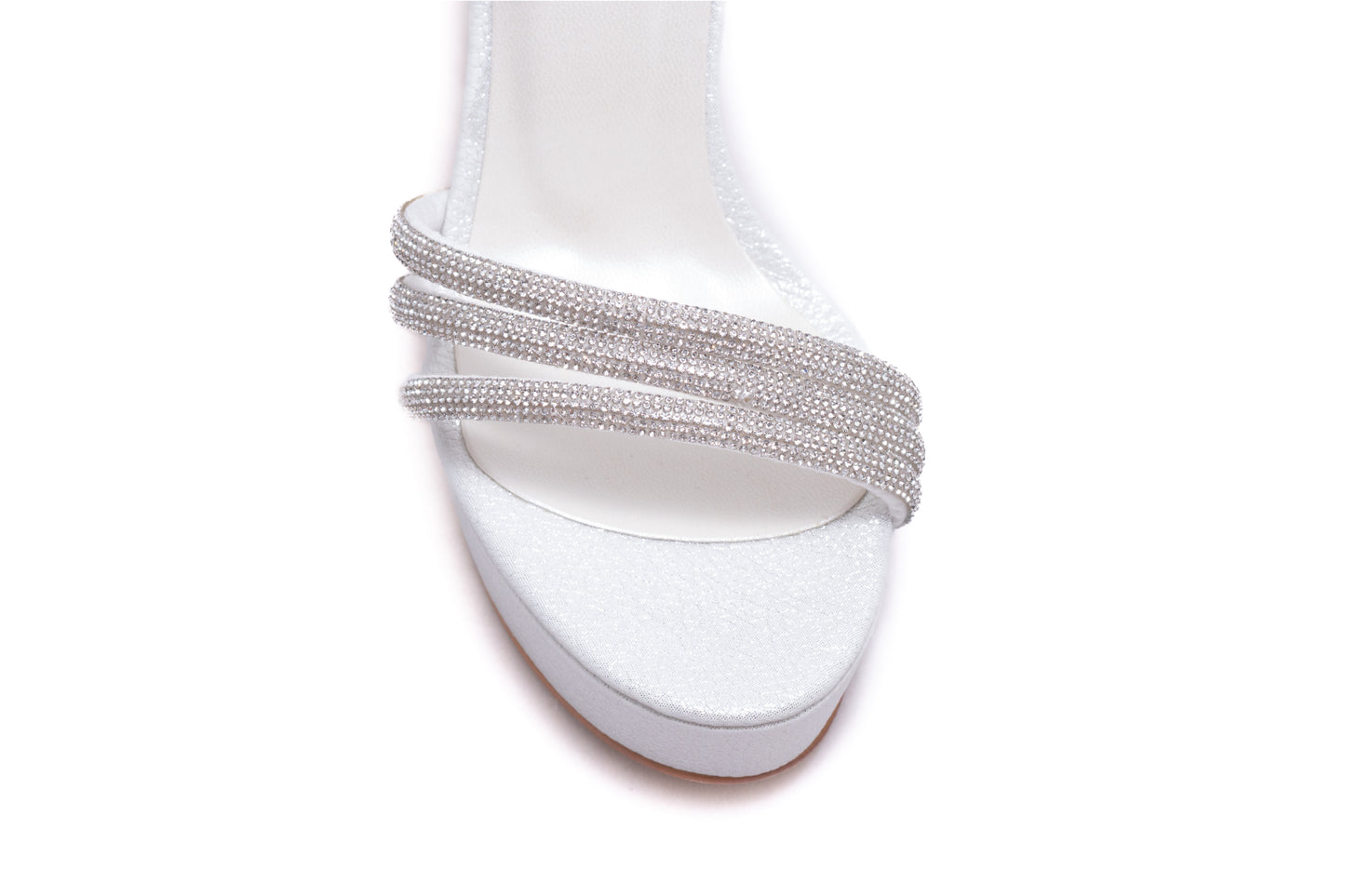 Bridal sandals made of eco-leather KARIN 7234 white