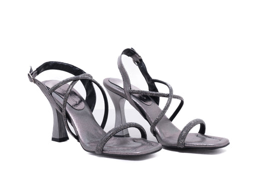 Elegant women's sandals in eco-leather LONDON 371-11 platinum