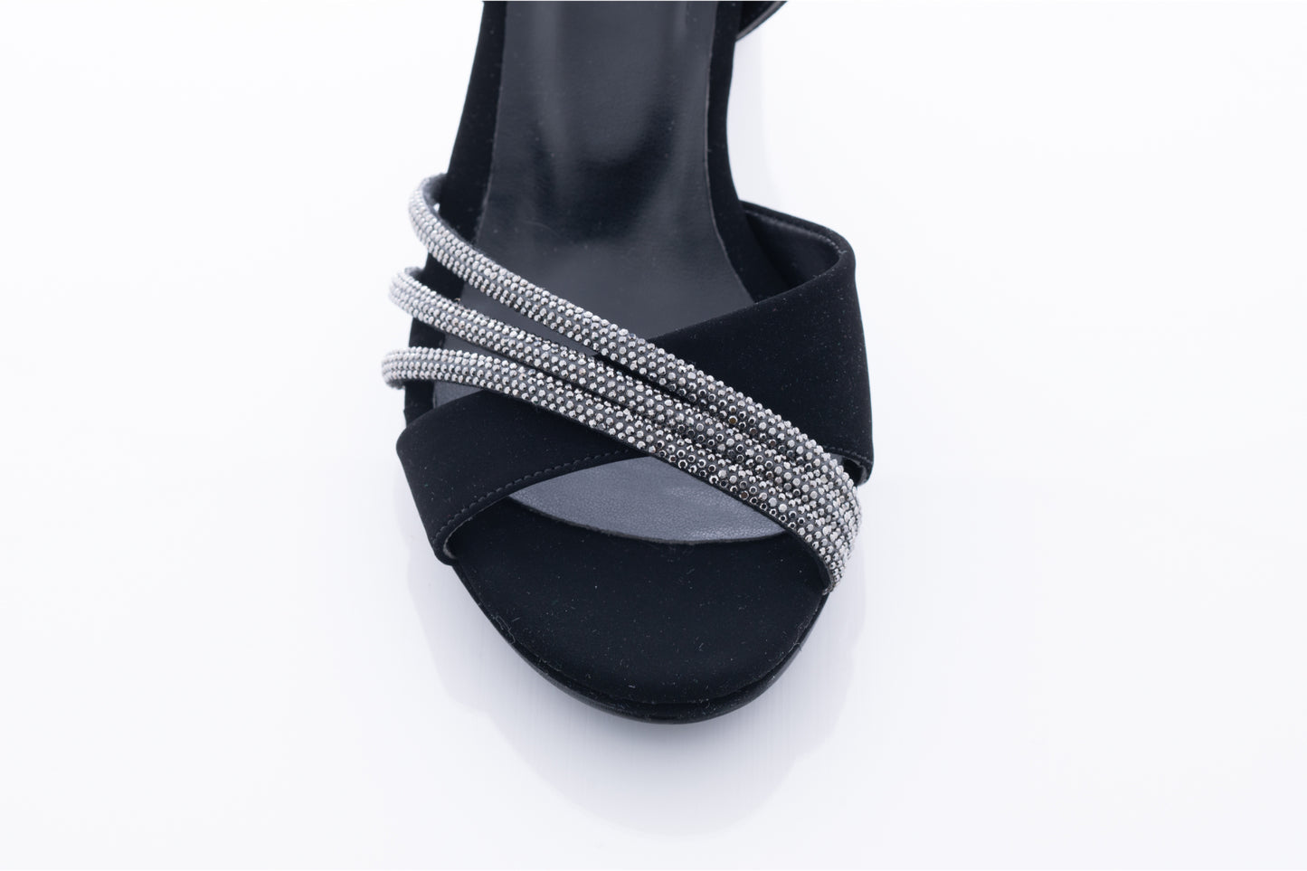 Women's casual sandals, eco-leather, KARIN 7033, black, velour