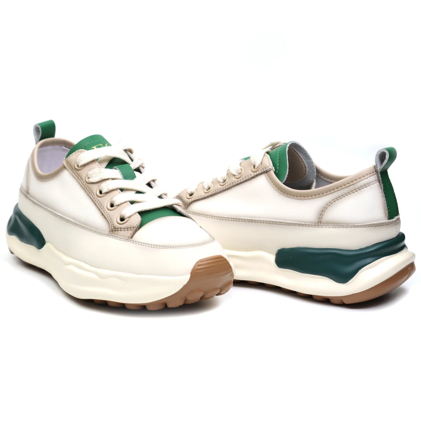 Adidasi dama sport piele naturala FRANCO GERARDO 18001 bej verde