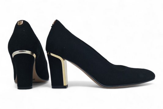 Elegant women's shoes made of genuine leather SALA 1198 black velour