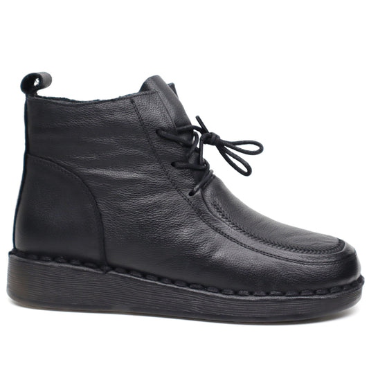 Women's casual boots made of genuine leather FORMAZIONE 8750 black