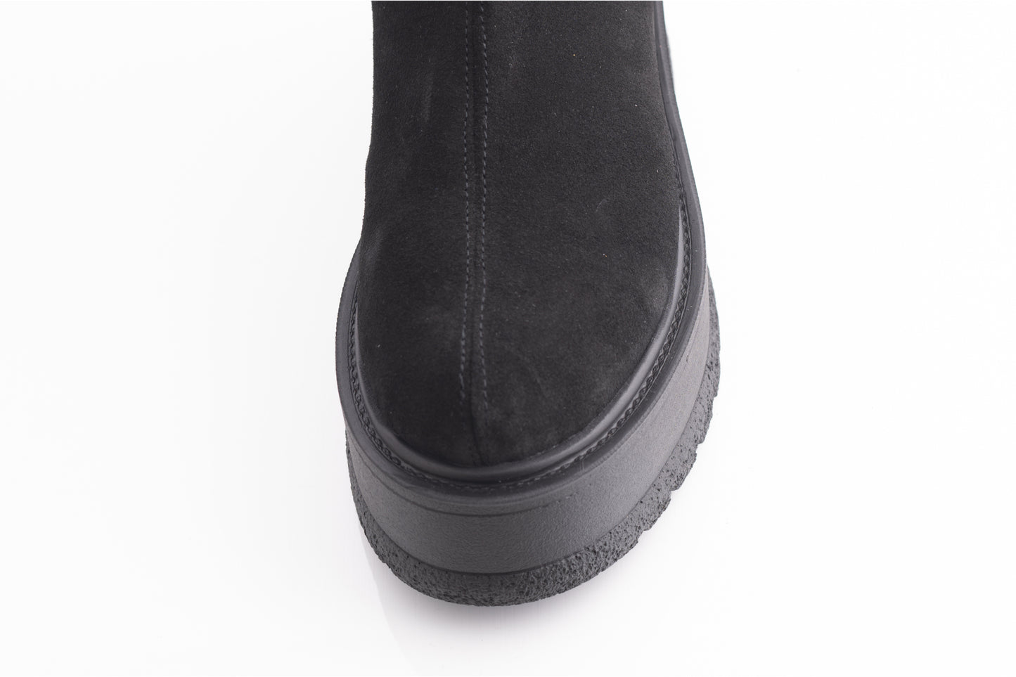 Women's casual boots made of genuine leather PERLA 851 black velour