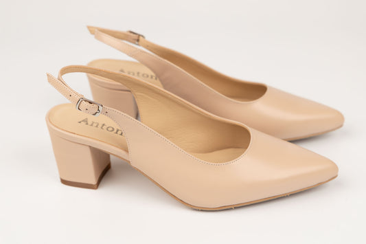 Pantofi dama decupati eleganti din piele naturala ANTONIO 4176 Ivory