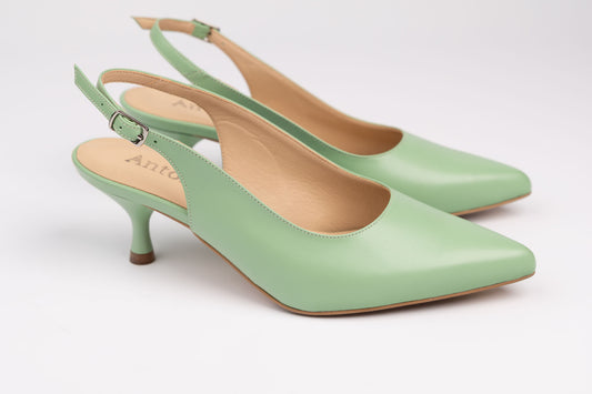 Pantofi damă piele naturală ANTONIO 4176-03 Verde (33-40)