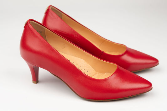 Pantofi damă piele naturală PULSO 1575 Roșu XXL