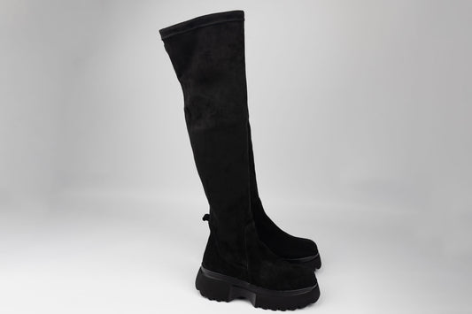 Cizme dama piele naturala intoarsa stretch elastic DOGATI 022235-5 N vel (36-40)