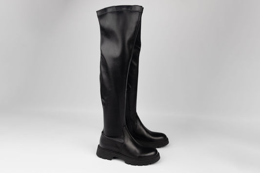 Cizme dama piele naturala strech elastic DOGATI 25066 N box (36-40)