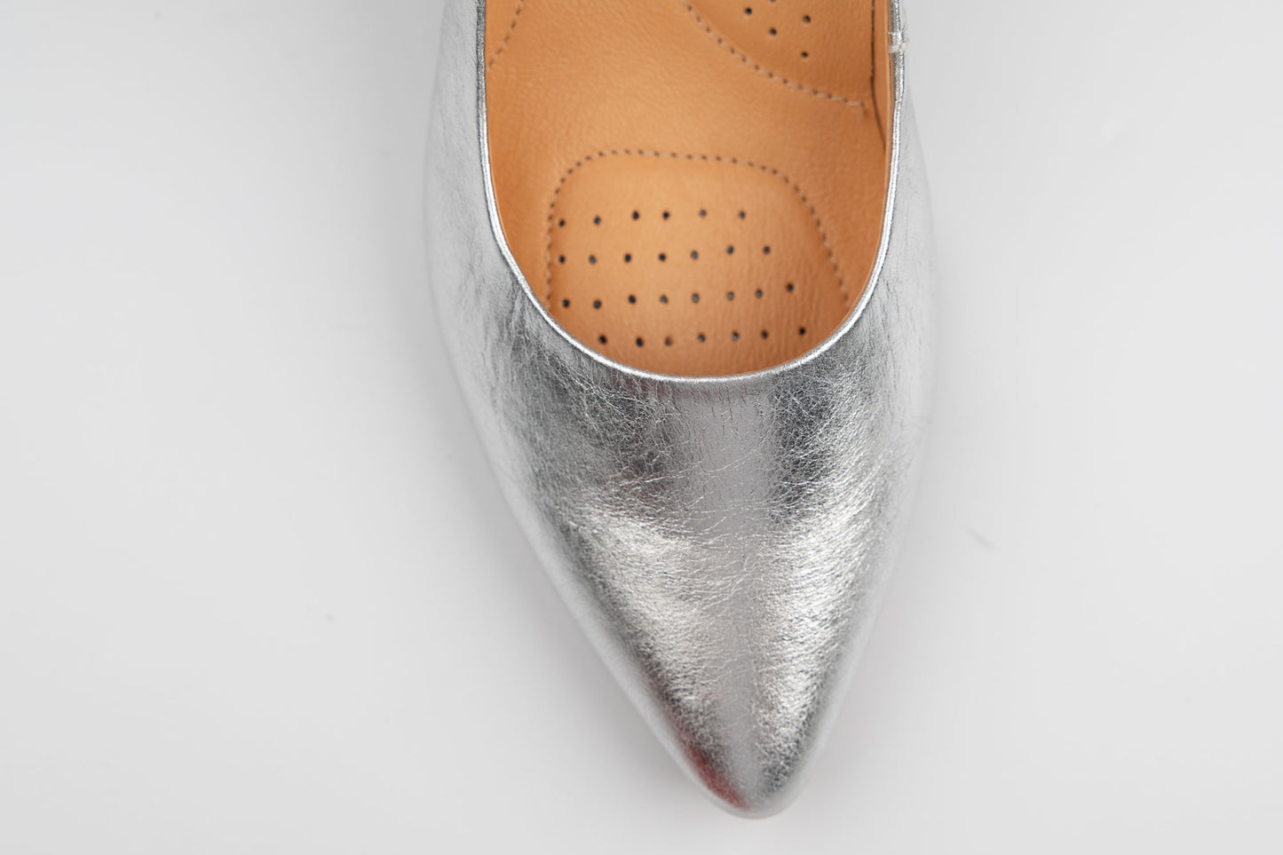 Pantofi damă piele naturală PULSO 1574 Argintiu (calapod XXL)