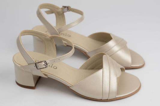 Sandale damă piele naturală ANTONIO 1669 Bej sidef ( 38-42)