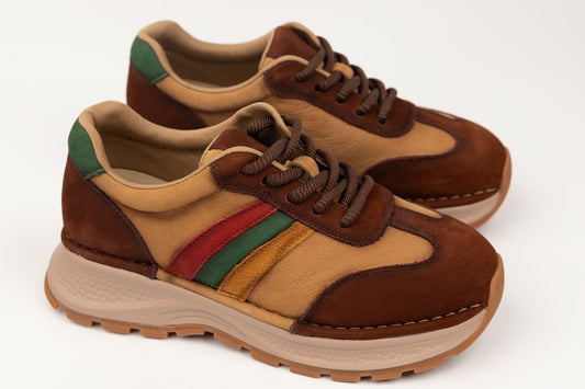 Adidași damă piele naturală FEELING 1136 Maro