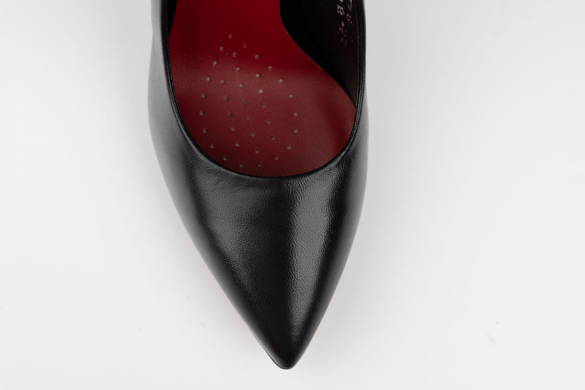 Pantofi damă piele naturală stiletto SALA 9457 negru + R