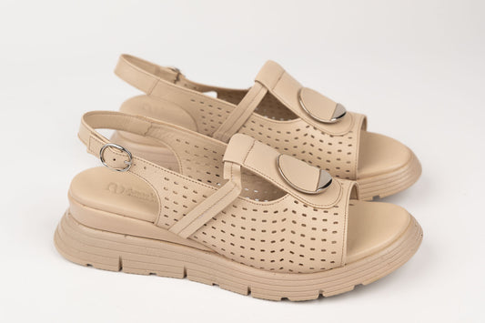 Sandale damă piele naturală ANNA V 566 Bej