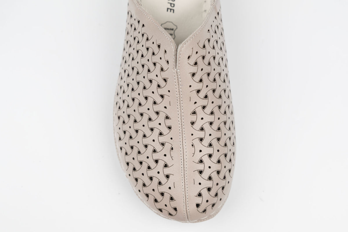 Saboți damă piele naturală BETINA 71305-1 Taupe XXL