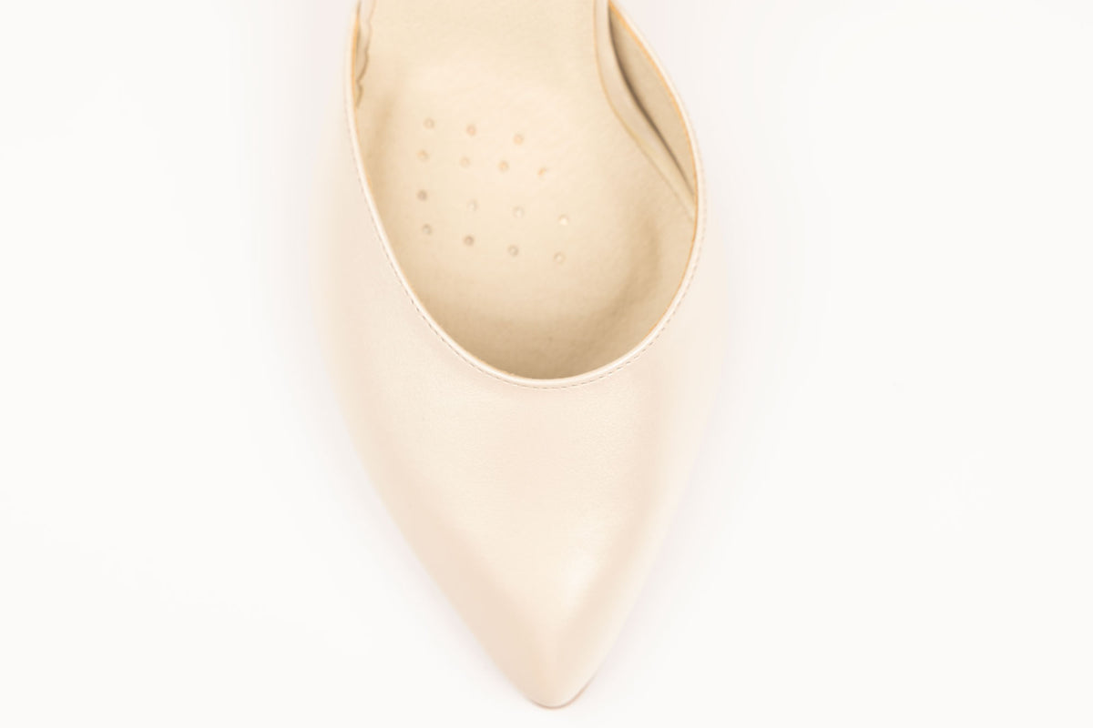 Pantoful Galben Pantofi dama piele naturală ANTONIO 9527 Bej Box