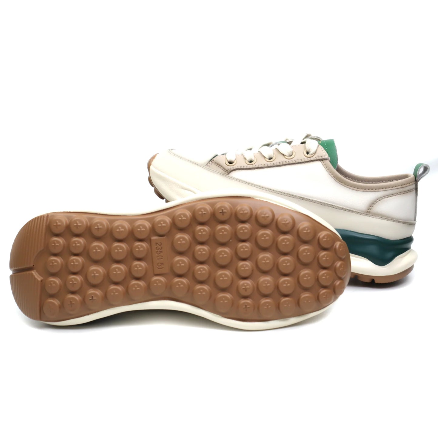 Adidasi dama sport piele naturala FRANCO GERARDO 18001 bej verde