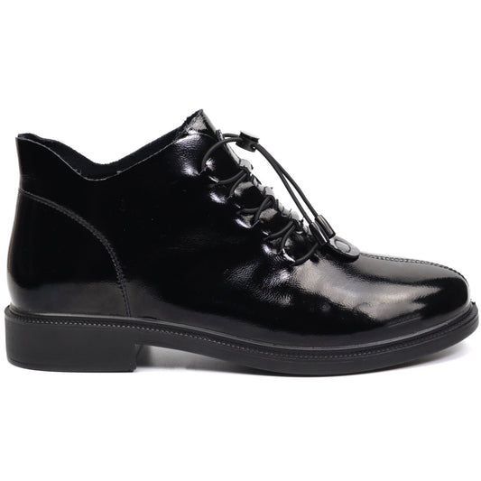 Women's casual boots, natural leather, FORMAZIONE 3826, black lacquer