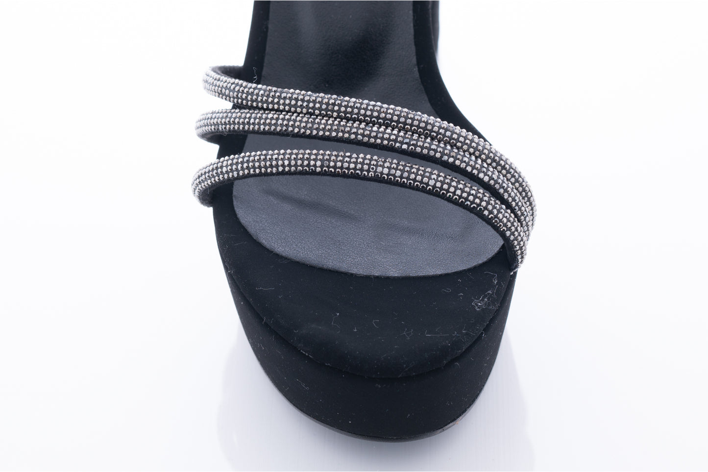 Women's casual sandals, eco-leather, KARIN 7234, black, velour