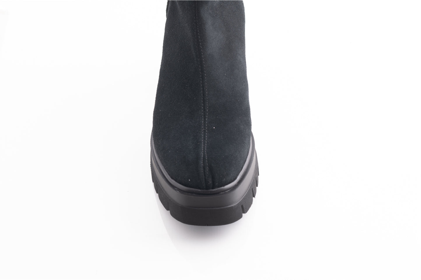 Women's casual boots made of genuine suede leather PERLA 1653 black velour