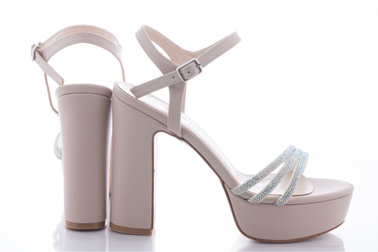 Women's casual sandals made of eco-leather KARIN 7234 cream