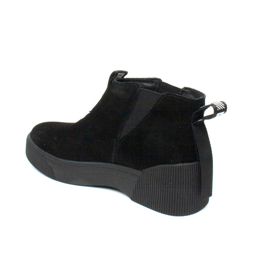 Women's casual boots made of genuine leather INFINITY 906 black velour