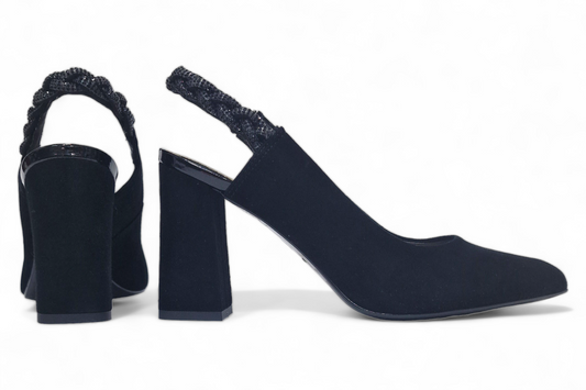 Elegant women's shoes made of genuine leather SALA dec 9954 black velour