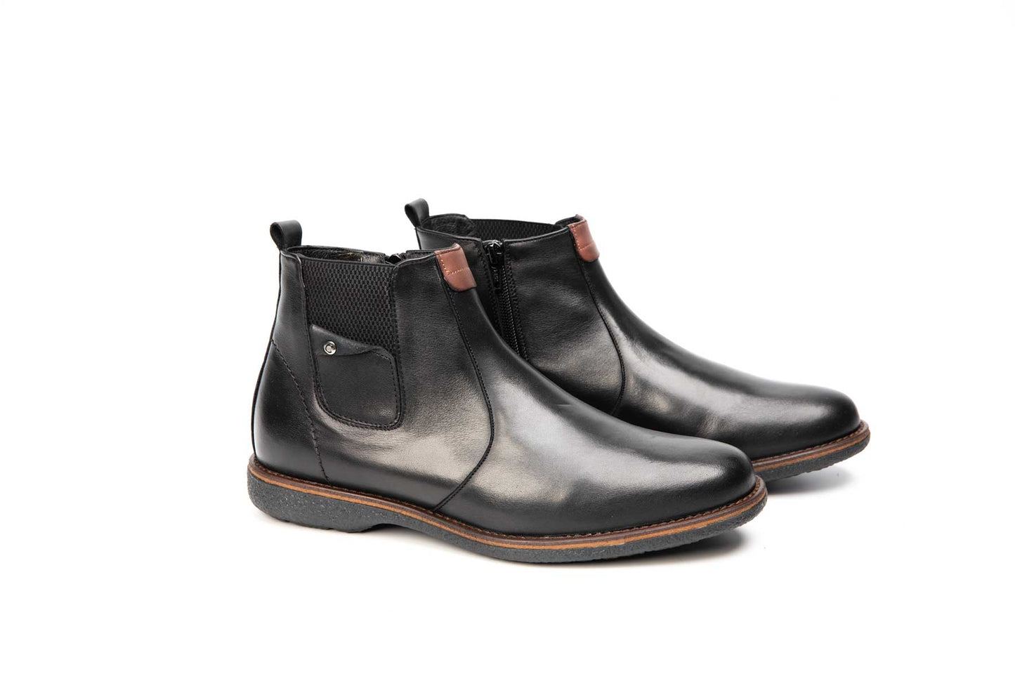 Ghete barbati casual piele naturala CATALI 941 negru box