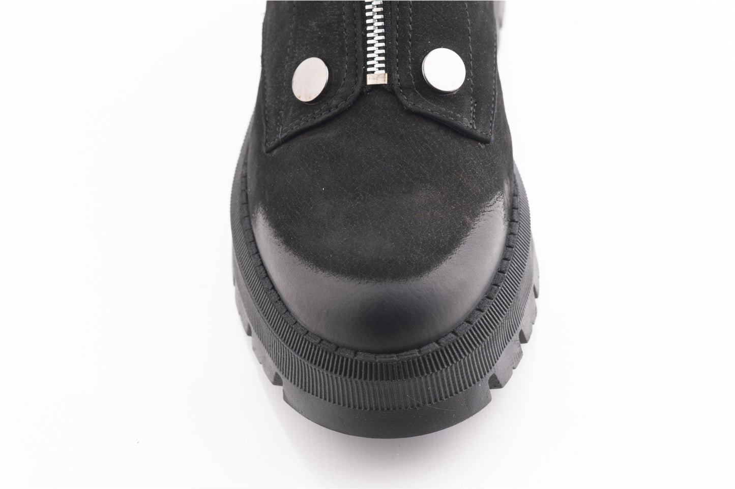 Women's casual boots made of genuine leather PERLA 3002 black velour