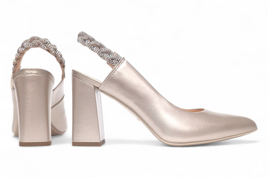 Elegant women's shoes made of genuine leather SALA dec 9954 gold