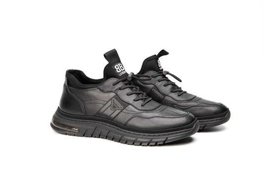 Men's sports shoes natural leather FRANCO GERARDO 2202 black