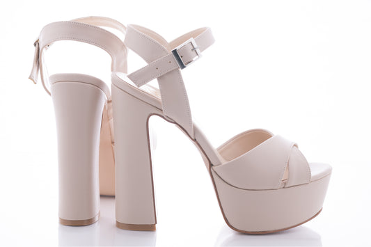 Women's casual sandals made of organic leather KARIN 7171 box cream