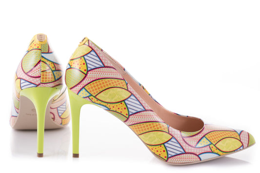 Elegant women's shoes, natural leather, SALA 9111 multi