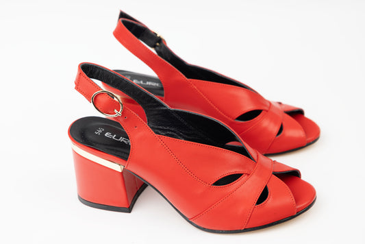 Women's genuine leather sandals LSD 560 Red