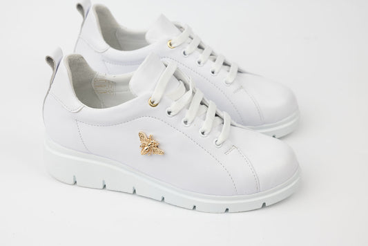 Women's casual shoes made of genuine leather PERLA 3738 White